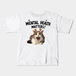 Mental Health Matters: Caring for Cats Kids T-Shirt